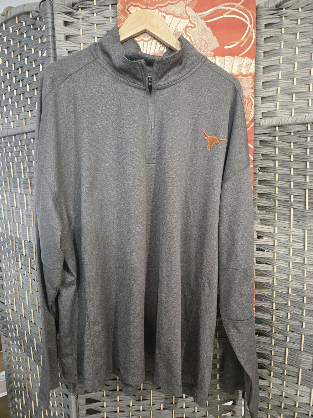 Texas Longhorns Majestic Section 101 Quarter Zip Pullover 3XL Gray